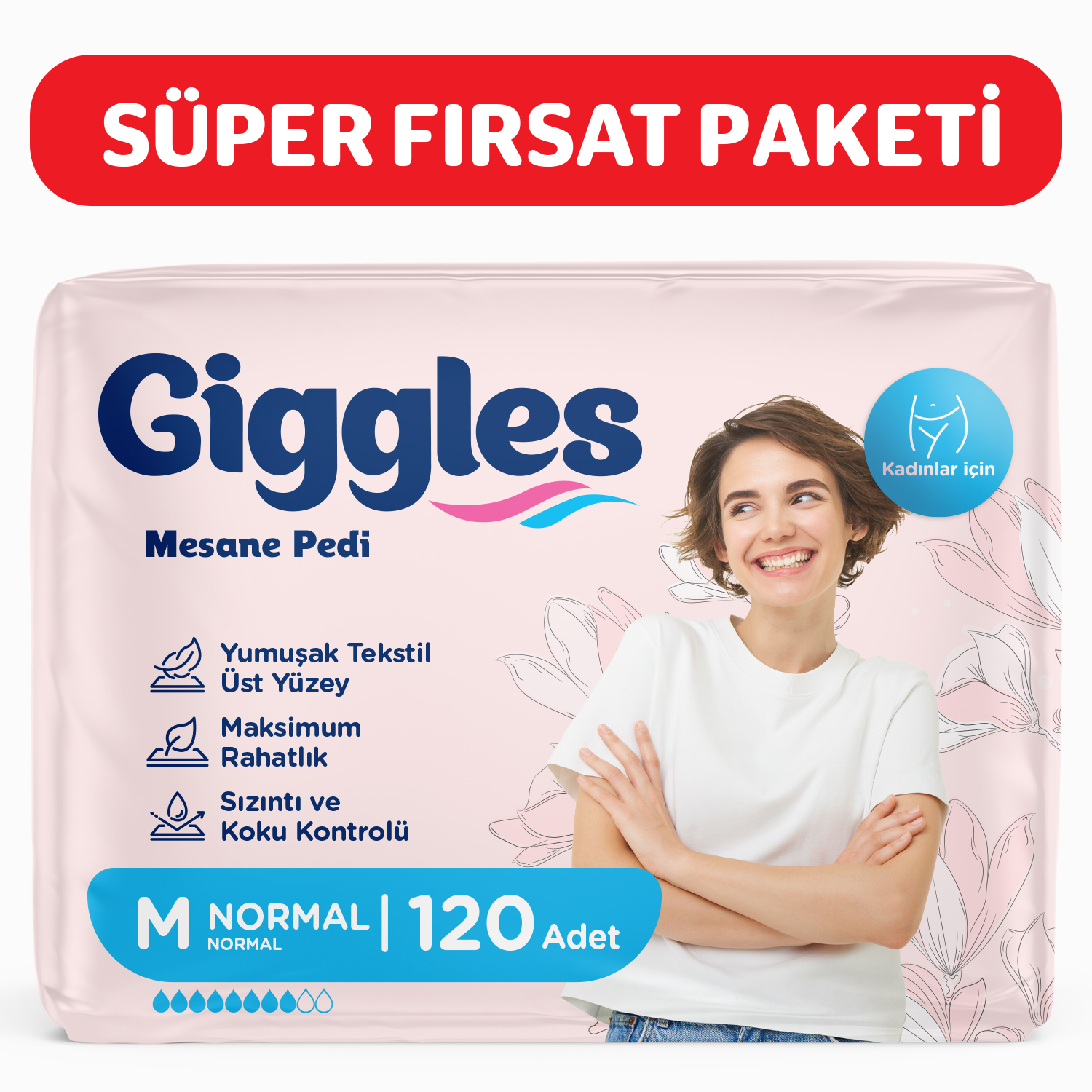 Giggles Kadın Mesane Pedi Medium(Normal) 120 Adet